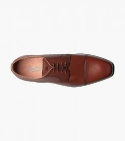 FLORSHEIM POSTINO CAP OX - COGNAC New 10 FLORSHEIM POSTINO CAP OX - COGNAC New