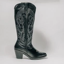 New ROC GALVESTON COWBOY BOOTS- BLK/WHITE