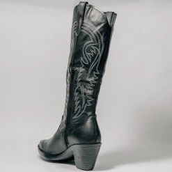 New ROC GALVESTON COWBOY BOOTS- BLK/WHITE