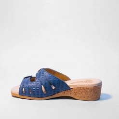 WORISHOFER LIMA 2 STRAP SLIDE - BLUE 7 WORISHOFER LIMA 2 STRAP SLIDE - BLUE