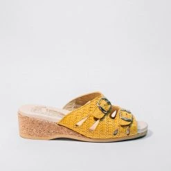 New WORISHOFER LIMA 2 STRAP SLIDE - YELLOW