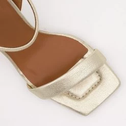 ANGEL ALAREON New ANGEL ALARCON CAROLE HEELS - GOLD