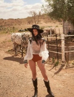 New ROC GALVESTON COWBOY BOOTS- BLK/WHITE