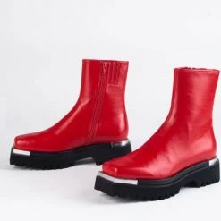 JEFFREY CAMPBELL DEVOUT RED - LUG PLTFM Boots