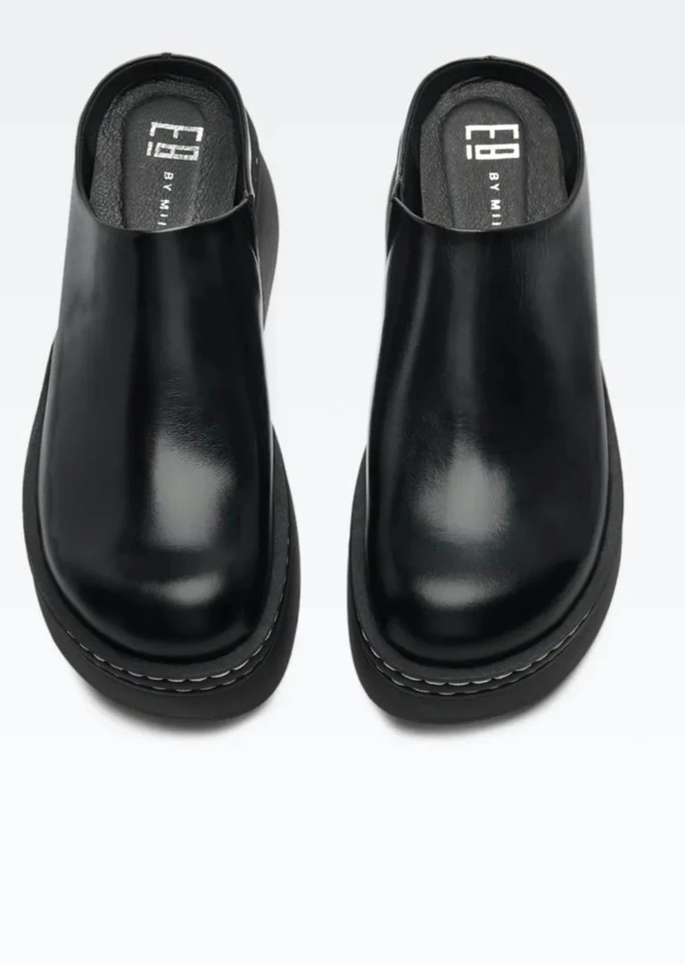 E8 By MIISTA E8 KRISTI MULE BLACK LEATHER New 4 E8 By MIISTA E8 KRISTI MULE BLACK LEATHER New