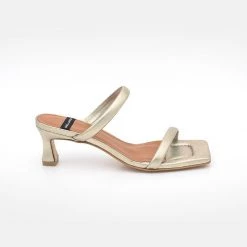 ANGEL ALAREON ANGEL ALARCON KITTEN HEEL - GOLD MET